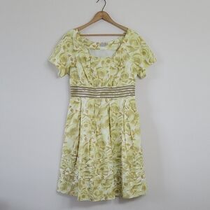 Eshakti Yellow Floral Short Sleeve Dress Size 16/XL